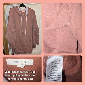 Maurices Dusty Pink Hoodie 3X